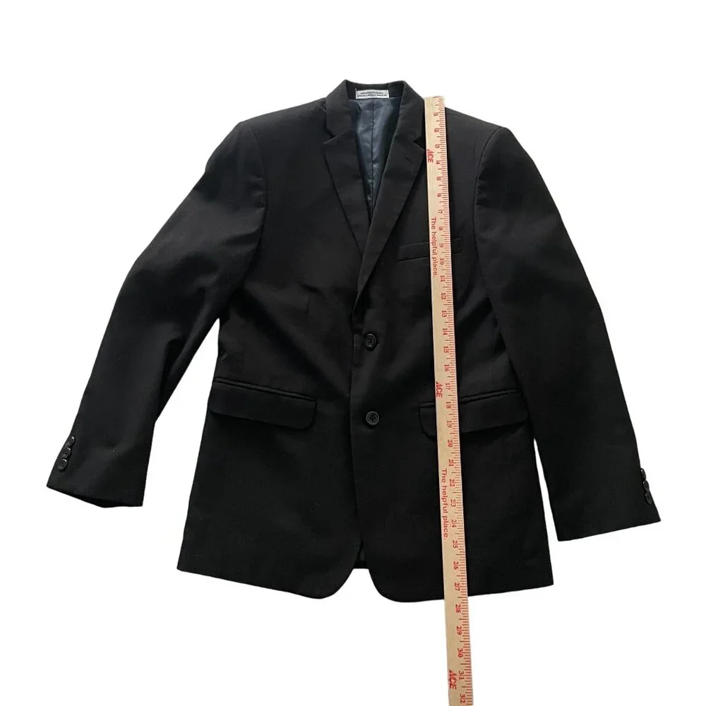 Izod Wool Single-Breasted Blazer Jacket Boys Size 16 Black Business Career - Picture 9 of 13